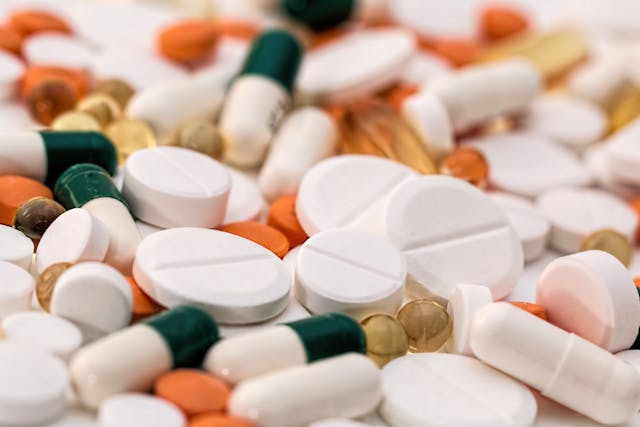 Assorted prescription pills and capsules in various colors
