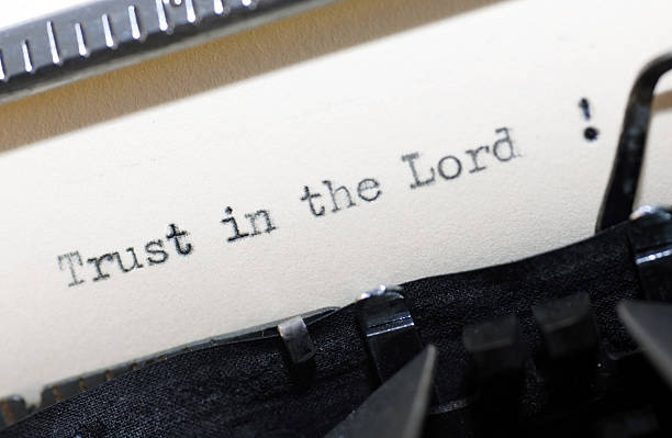 What Does Affirmation Mean in the Bible — Trust Spoken Out Loud Vintage typewriter typing “Trust in the Lord” — what does affirmation mean in the Bible.