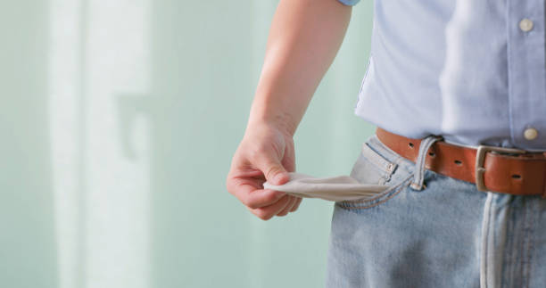Person showing an empty pocket as a starting point before using 10 money affirmations that really work to change their financial situation.